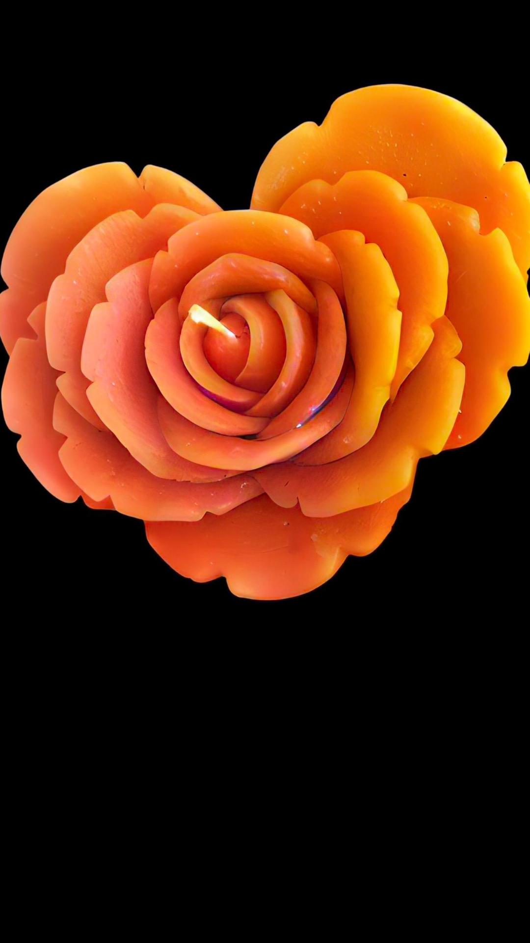 Large heart flower candle